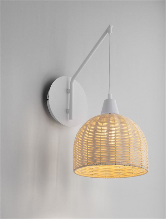 Aplica Nova Luce FADO 9586531 E27 1x12W    Natural Rattan White W ire & Base   IP20 [4]