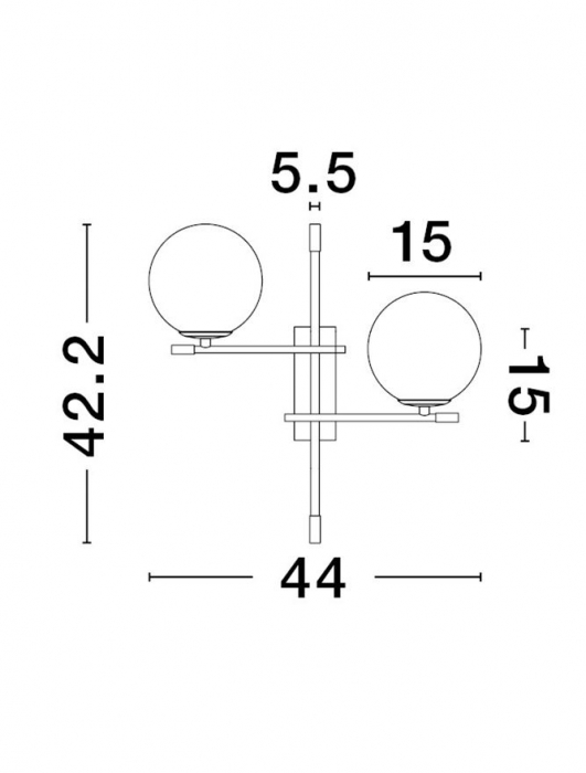 Aplica Nova Luce GIT G9 2x5W   Matt Black & Gold Metal Opal Glass IP20 [5]