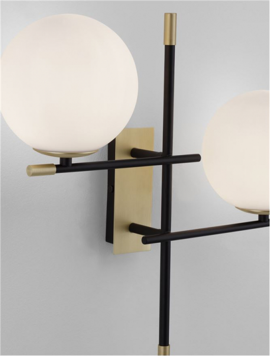 Aplica Nova Luce GIT G9 2x5W   Matt Black & Gold Metal Opal Glass IP20 [4]