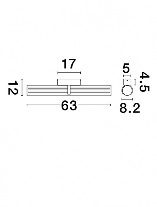 Aplica Nova Luce HEDULA 9236401 Sandy Gold Metal & Clear line Glass LED 23W 2555lm 3000K IP20 [5]