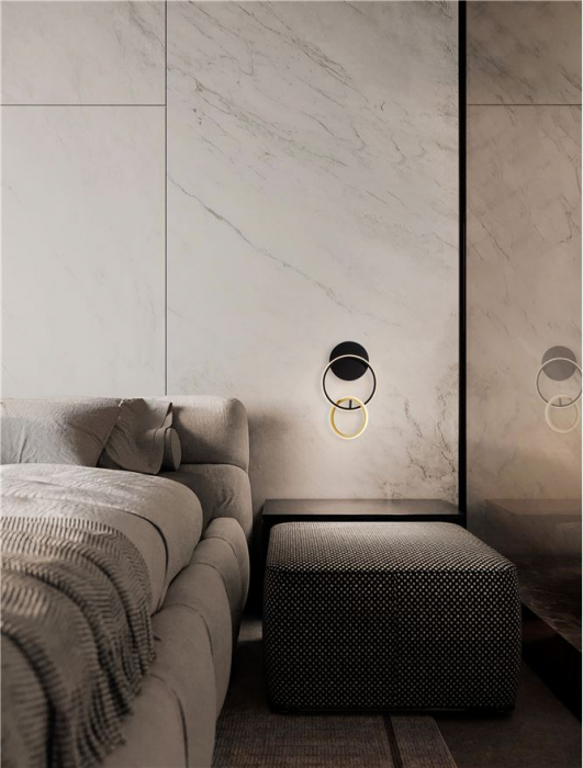 Aplica Nova Luce IMAR 9001109 Triac Dimmable Sandy Black & Gold Steel & Aluminium LED 15W 762lm 3200K IP20 [2]