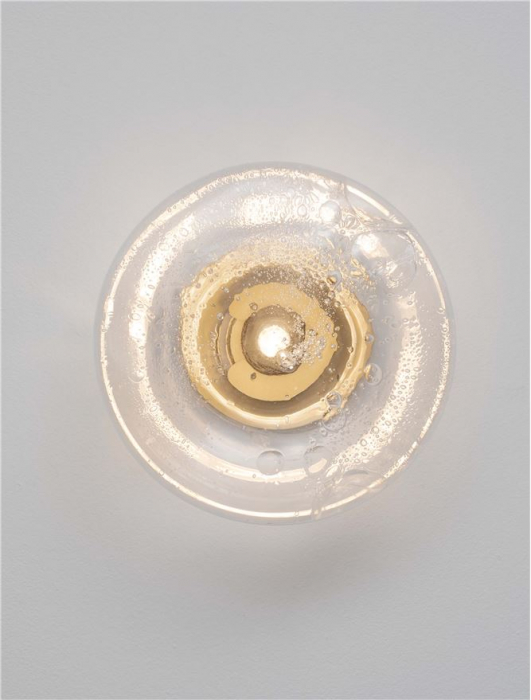 Aplica Nova Luce KING 9006035 Antique Brass, Gold Metal & Blown Clear Glass G9 1x5W IP20 [6]