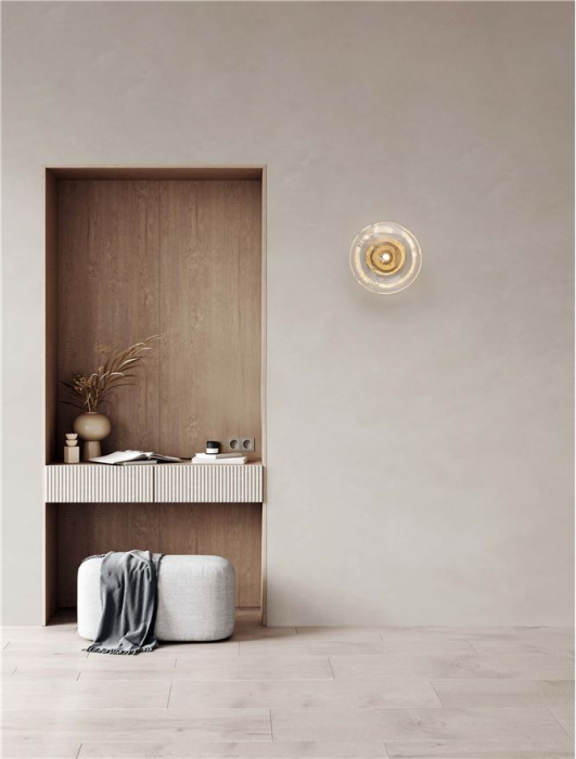 Aplica Nova Luce KING 9006035 Antique Brass, Gold Metal & Blown Clear Glass G9 1x5W IP20 [2]