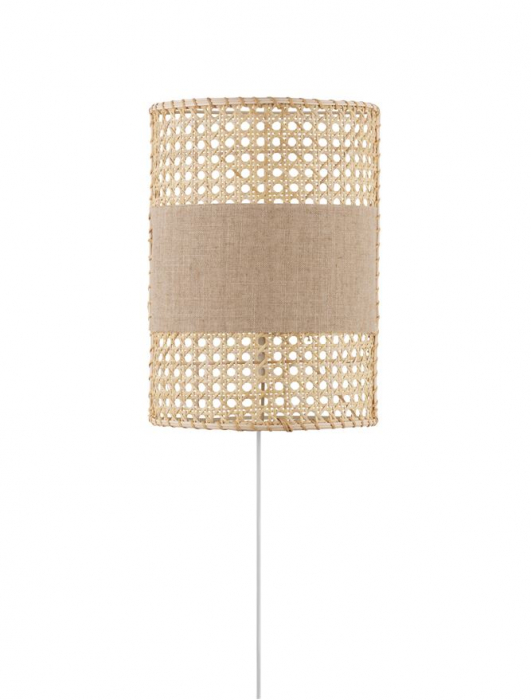 Aplica Nova Luce LUM 9586521 E27 1x12W    Natural Rattan Cream Base & White Plastic cable cable   IP20 [2]