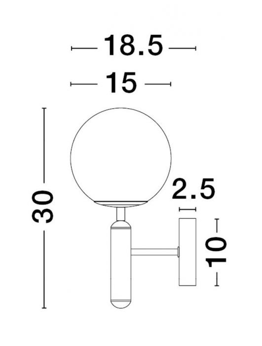 Aplica Nova Luce MONET E27 1x12W   Brass Gold Metal Opal Glass IP20 [3]