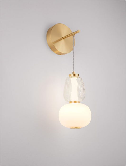 Aplica Nova Luce MOVIL 9030540 LED 18W 3000K 2335lm Clear & Acid Opal Glass & Glossy Gold Metal Base  Dimmable IP20 [7]