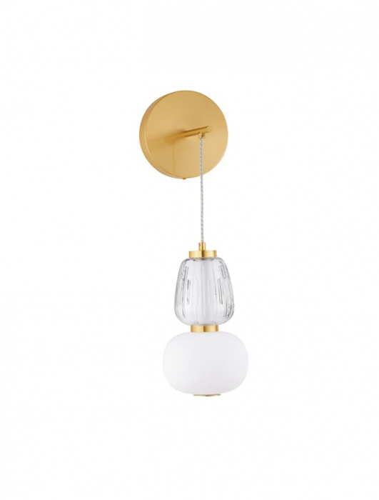 Aplica Nova Luce MOVIL 9030540 LED 18W 3000K 2335lm Clear & Acid Opal Glass & Glossy Gold Metal Base  Dimmable IP20 [2]