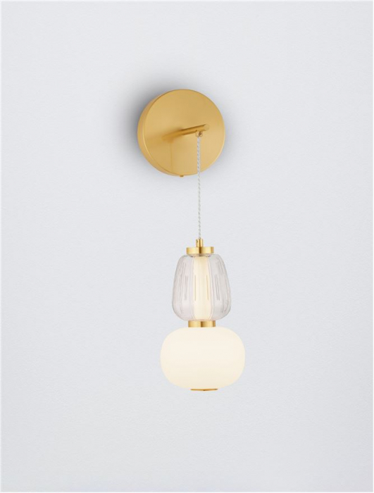 Aplica Nova Luce MOVIL 9030540 LED 18W 3000K 2335lm Clear & Acid Opal Glass & Glossy Gold Metal Base  Dimmable IP20 [5]