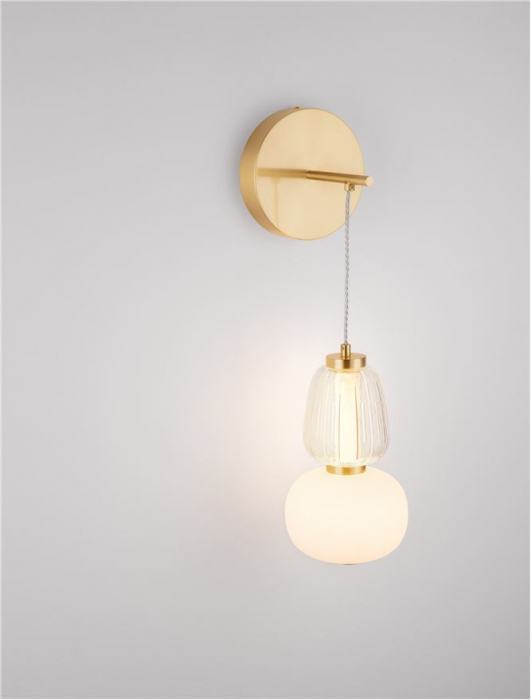 Aplica Nova Luce MOVIL 9030540 LED 18W 3000K 2335lm Clear & Acid Opal Glass & Glossy Gold Metal Base  Dimmable IP20 [6]