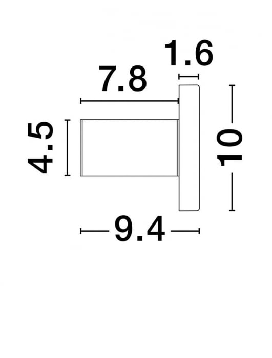 Aplica Nova Luce NANO 9540247 Sandy Black Aluminium LED 5W 152lm 3000K IP20 [8]