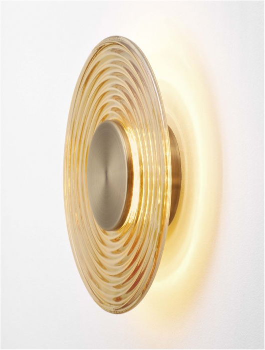 Aplica Nova Luce NOUS 9236398 Brass Gold Metal & Amber Glass LED 8W 72lm 3000K IP20 [3]