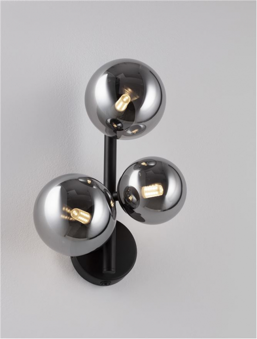 Aplica Nova Luce ODILLIA G9 3x5W    Smoky Grey Glass & Matt Black IP20 [2]