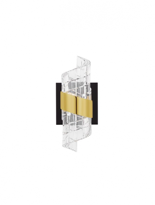 Aplica Nova Luce SENECA 9186938 LED 9W 3000K 739lm Gold Plating Metal Shade & Clear Acrylic Sandy Black Base  IP20 [2]