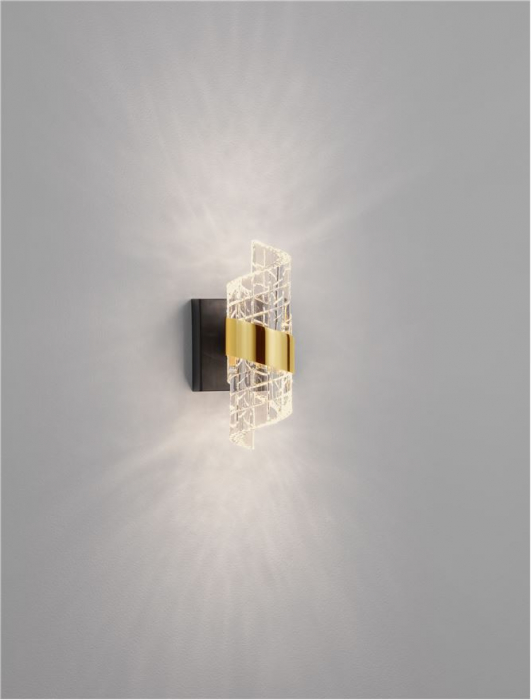 Aplica Nova Luce SENECA 9186938 LED 9W 3000K 739lm Gold Plating Metal Shade & Clear Acrylic Sandy Black Base  IP20 [6]