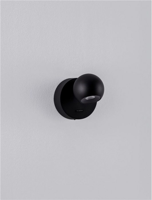 Aplica Nova Luce SFERA 9540255 Sandy Black Aluminium & Steel LED 6W 576lm 3000K IP20 [3]