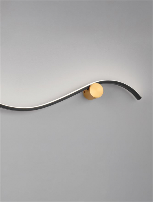 Aplica Nova Luce W AVE 9006095 LED 14W 3000K 880lm Sandy Black Aluminium Gold     IP20 [6]