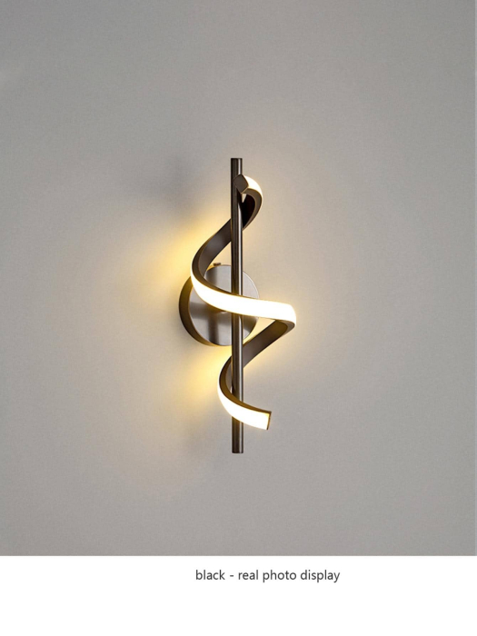 Aplica OEM LED integrat 10W 1200lm CCT (3000K+4000K+6500K) Metal+Acril Black  155 x 110 x 400 mm [3]