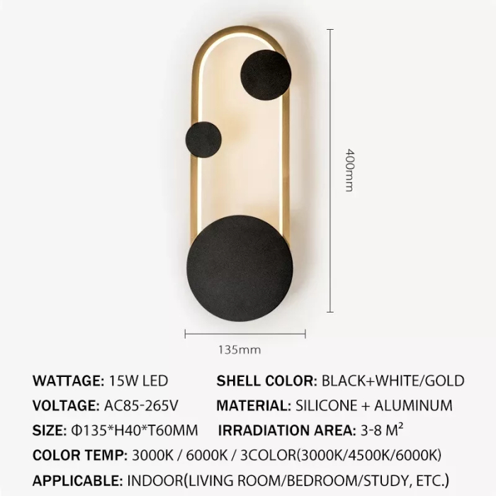Aplica OEM LED integrat 15W 750lm CCT (3000K+4000K+6500K) Metal+Acril 400x150x50mm [2]