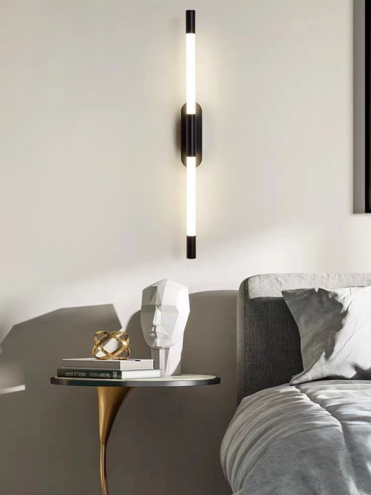Aplica OEM LED integrat 16W 800lm CCT (3000K+4000K+6500K) Metal+Acril Black  H600 X L95 mm [2]