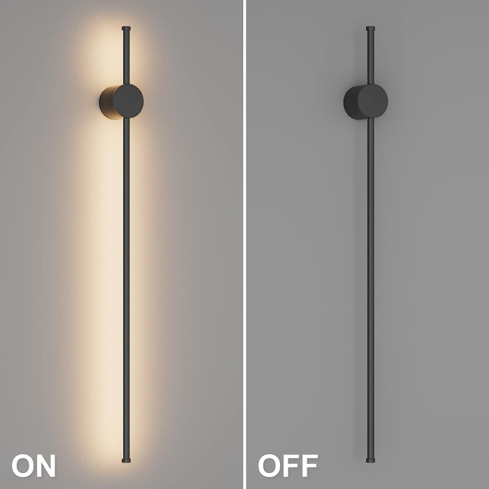 Aplica OEM LED integrat 34W 1600lm CCT (3000K+4000K+6500K) Aluminiu+Acril Black 50x1000X70MM [8]