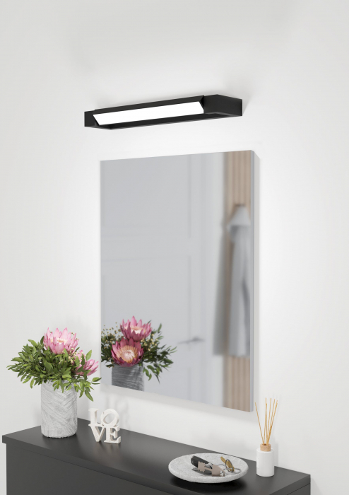 Aplica oglinda EGLO Gemiliana 900615 LED 8,9W 4000K 1000lm 220-240V,50/60Hz L 450mm x H 40mm otel negru plastic alb IP44 [4]