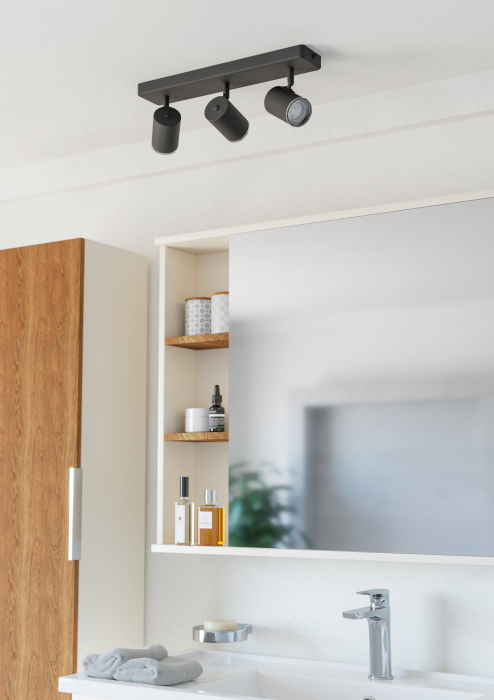 Aplica/Plafoniera EGLO Consuma 1 901966 GU10 3X5W 220-240V,50/60Hz L 400mm x l 80mm otel negru  IP44 [2]