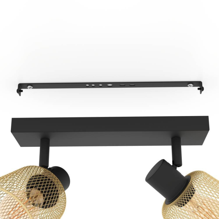 Aplica/Plafoniera EGLO Coslada 900694 E27 2X40W 220-240V,50/60Hz L 320mm x l 80mm x H 170mm otel negru otel negru/maro IP20 [3]