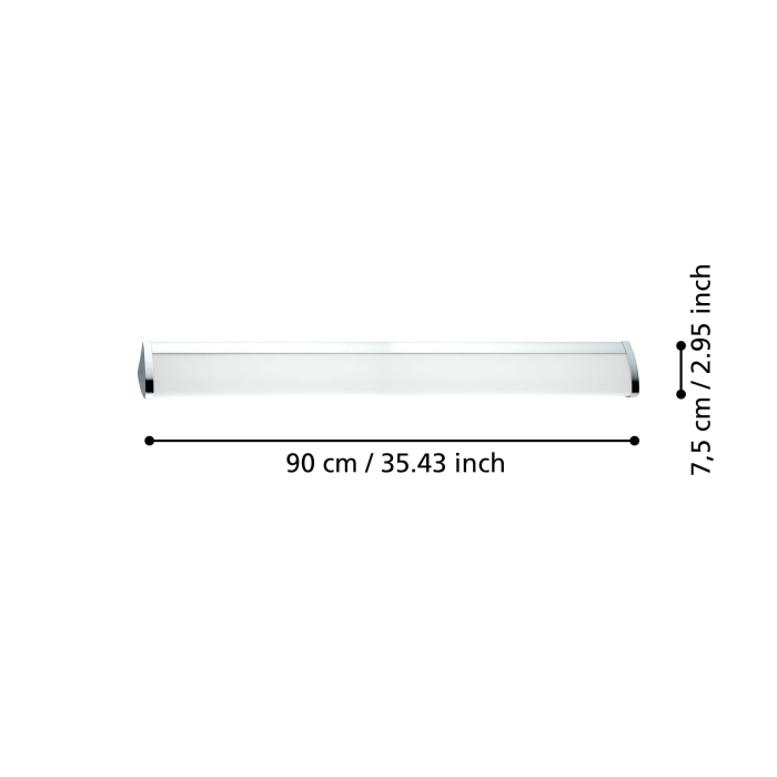 Aplica/Plafoniera EGLO Gita 2 94714 LED;LED 8,3W;16W 4000K 1000;1900lm 2600 220-240V,50/60Hz L 900mm x l 75mm x H 75mm metal turnat crom plastic alb IP44 [2]