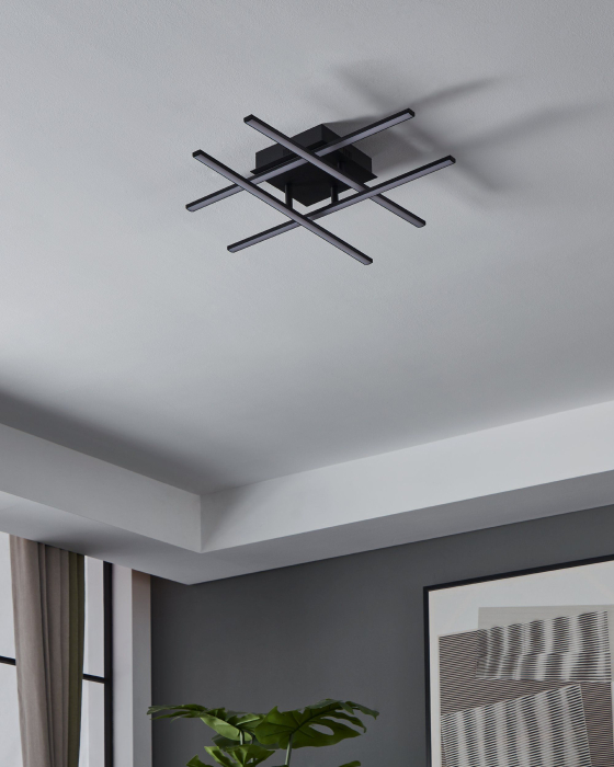 Aplica/Plafoniera EGLO Lasana 3 99316 LED 4X5,3W 3000K 2800lm 220-240V,50/60Hz L 500mm x l 500mm x H 95mm aluminiu/otel negru plastic alb IP20 [2]