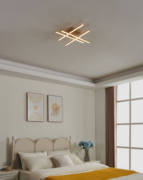 Aplica/Plafoniera EGLO Lasana 4 901104 LED 20,5W 3000K 2500lm 220-240V,50/60Hz L 510mm x l 510mm x H 105mm aluminiu/otel maro deschis plastic alb IP20 [6]