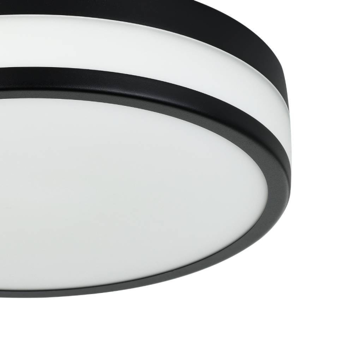 Aplica/Plafoniera EGLO Led Palermo 900846 LED 3X5,7W 3000K 2100lm 220-240V,50/60Hz H 75mm x Ø300mm otel negru sticla satinata alba IP44 [2]