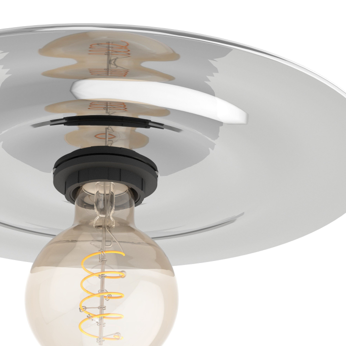 Aplica/Plafoniera EGLO Lintmill 44028 E27 1X40W 220-240V,50/60Hz H 75mm x Ø300mm otel negru sticla gri IP20 [3]