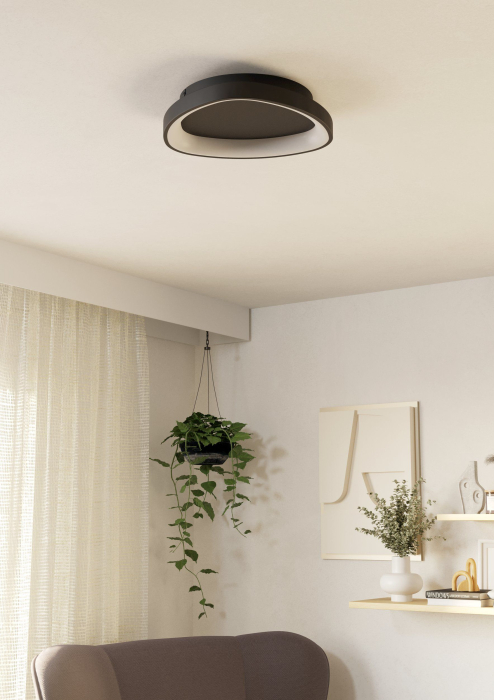 Aplica/Plafoniera EGLO Loretello 901584 LED 12W 2700-6500K 1440lm 220-240V,50/60Hz H 75mm x Ø350mm plastic/otel negru  IP20 [2]