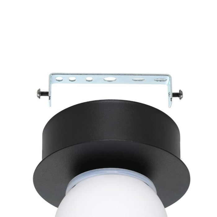Aplica/Plafoniera EGLO Mosiano 900659 LED 1X3,3W 3000K 340lm 220-240V,50/60Hz H 115mm x Ø110mm otel negru sticla mat/opal alba IP44 [2]