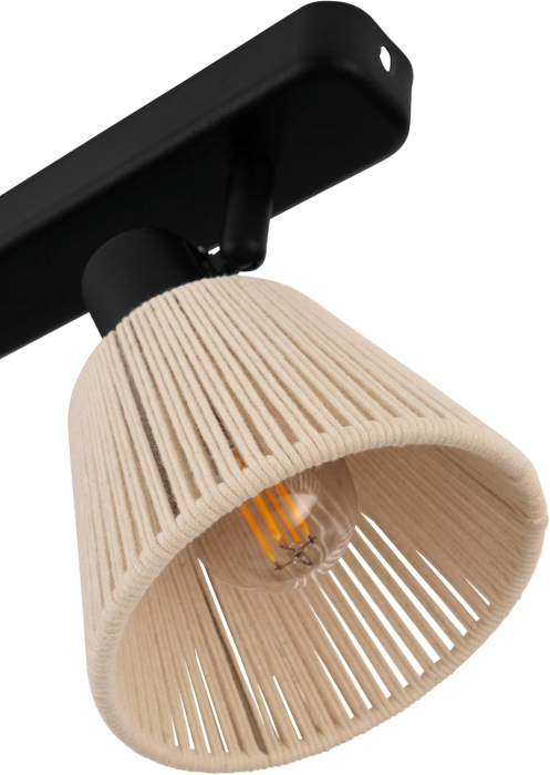 Aplica/Plafoniera EGLO Seagard 44139 E14 2X40W 220-240V,50/60Hz L 300mm x l 115mm x H 135mm otel negru tesatura crem IP20 [4]