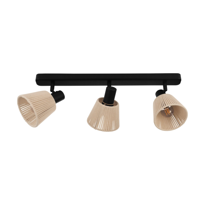 Aplica/Plafoniera EGLO Seagard 44141 E14 3X40W 220-240V,50/60Hz L 520mm x l 115mm x H 135mm otel negru tesatura crem IP20 [3]