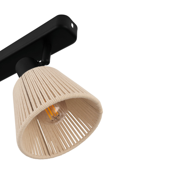 Aplica/Plafoniera EGLO Seagard 44141 E14 3X40W 220-240V,50/60Hz L 520mm x l 115mm x H 135mm otel negru tesatura crem IP20 [2]