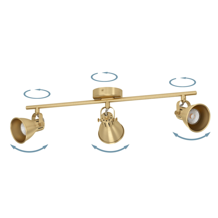 Aplica/Plafoniera EGLO Seras 900172 GU10 3X2,8W 220-240V,50/60Hz L 595mm x l 65mm otel alama periata/gold  IP20 [2]