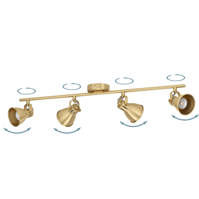 Aplica/Plafoniera EGLO Seras 900173 GU10 4X2,8W 220-240V,50/60Hz L 770mm x l 65mm otel alama periata/gold  IP20 [3]