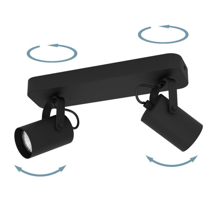 Aplica/Plafoniera EGLO Sorego 900332 GU10 2X2,8W 220-240V,50/60Hz L 280mm x l 100mm x H 120mm otel negru  IP20 [2]