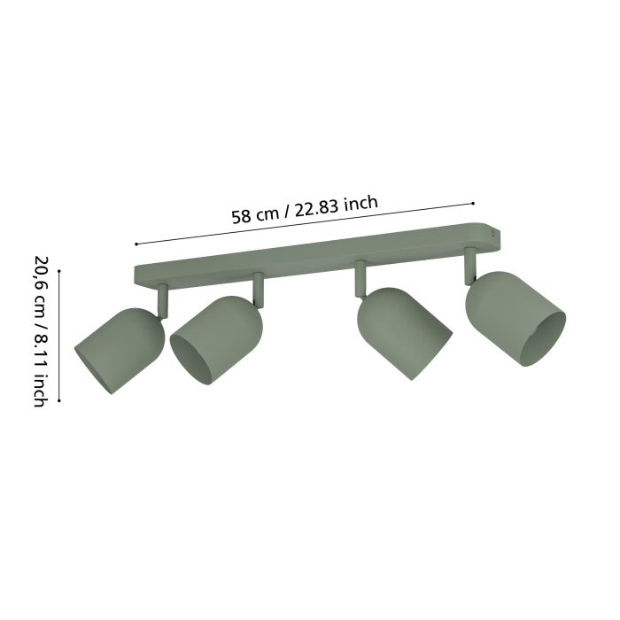 Aplica/Plafoniera EGLO Tilston 44135 E14 4X40W 220-240V,50/60Hz L 580mm x l 80mm x H 205mm otel verde  IP20 [5]