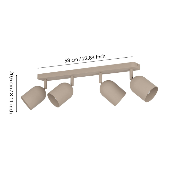 Aplica/Plafoniera EGLO Tilston 44164 E14 4X40W 220-240V,50/60Hz L 580mm x l 80mm x H 205mm otel sandy  IP20 [5]