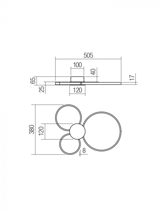 Aplica/Plafoniera Smarter LED 20W 1578lm 3000K Metal Negru/Alama IP20 [2]
