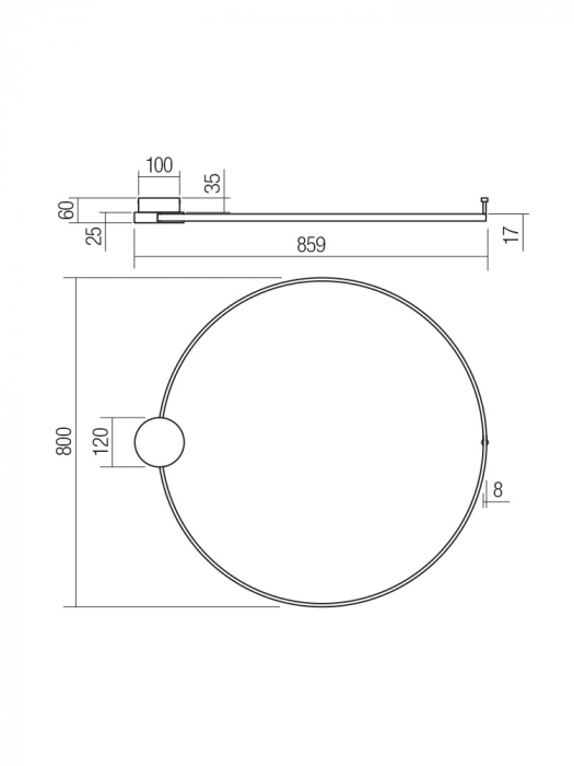 Aplica/Plafoniera Smarter LED 23W 1858lm 3000K Metal Negru/Alama IP20 [2]