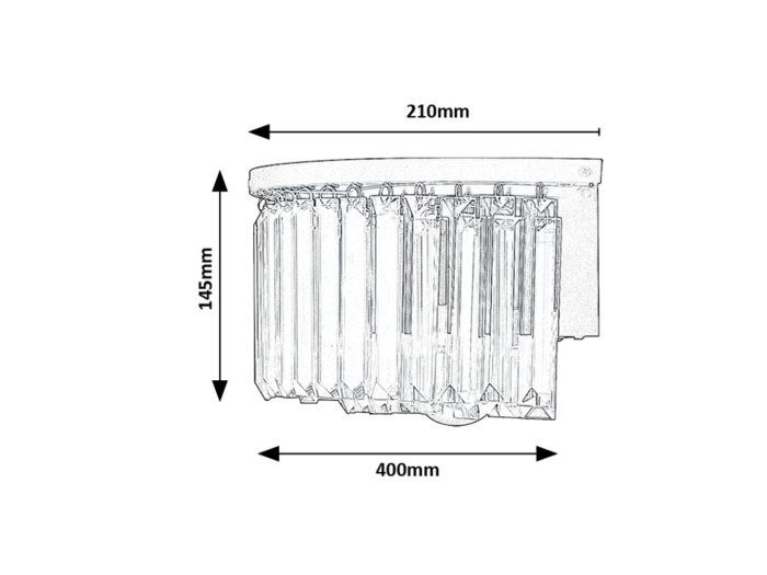 Aplica Rabalux Eloisa E27 1x MAX 25W  metal sticlă negru IP20 [7]
