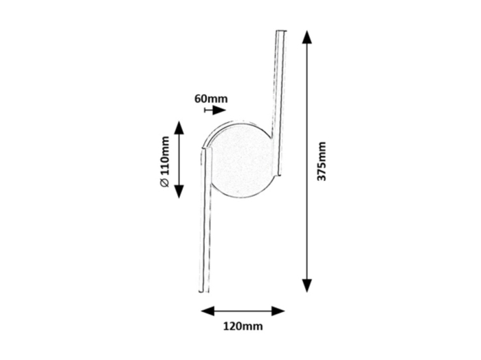 Aplica Rabalux Sabira LED 8W 340lm 4000 metal black stil modern 230V, 50Hz IP20 71122 [6]
