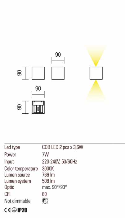 Aplica Redo AMPLITUDE  01-2809 Negru Mat LED 7W 508lm 3000K IP24 [2]