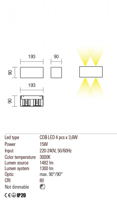 Aplica Redo AMPLITUDE  01-2810 Negru Mat LED 15W 1300lm 3000K IP20 [2]