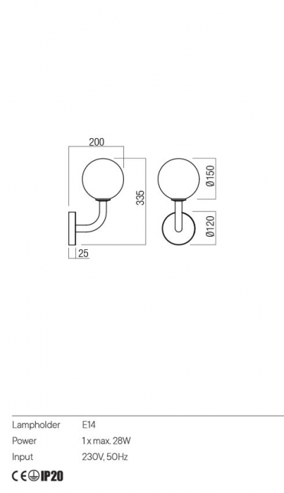 Aplica REDO CONFUSIO 01-3253 E14 1x28W    Metal Negru Mat IP20 [2]