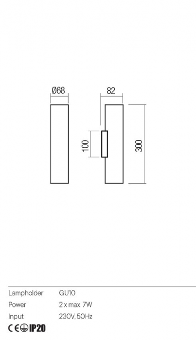 Aplica REDO CORINTH 01-3417 GU10 2x7W    Aluminiu Extrudat Gold IP20 [2]